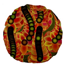 Abstract Background Digital Green Large 18  Premium Flano Round Cushions