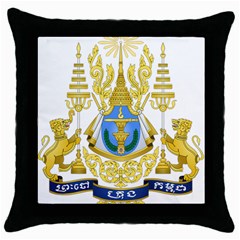 Coat Of Arms Of Cambodia Throw Pillow Case (black) by abbeyz71