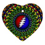 Grateful Dead Heart Ornament (Two Sides)