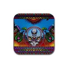 Grateful Dead Wallpapers Rubber Square Coaster (4 Pack)  by Sapixe