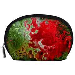 Abstract Stain Red Seamless Accessory Pouch (large)