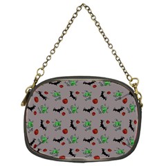Halloween Witch Pattern Grey Chain Purse (one Side)