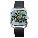 Palm Tree Square Metal Watch