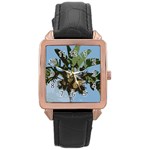 Palm Tree Rose Gold Leather Watch 