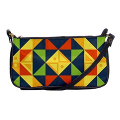 Background Geometric Color Plaid Shoulder Clutch Bag