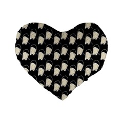 Beanie Boy Pattern Standard 16  Premium Flano Heart Shape Cushions by snowwhitegirl