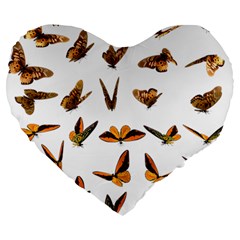 Butterflies Insect Swarm Large 19  Premium Flano Heart Shape Cushions