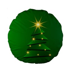 Christmas Tree Green Standard 15  Premium Flano Round Cushions