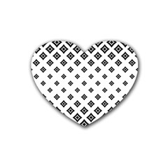 Concentric Plaid Heart Coaster (4 Pack)  by HermanTelo