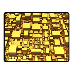 Cubes Grid Geometric 3d Square Double Sided Fleece Blanket (small) 