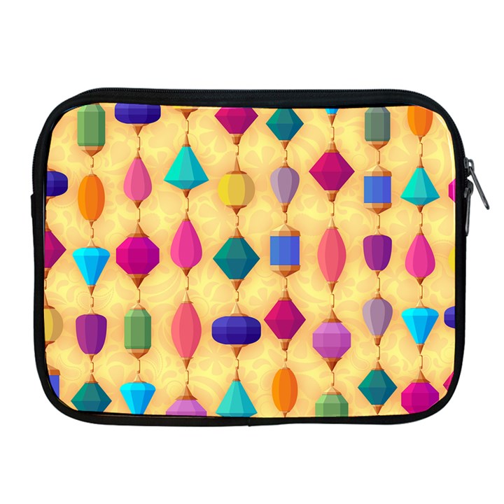 Colorful Background Stones Jewels Apple iPad 2/3/4 Zipper Cases