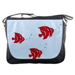 Fish Red Sea Water Swimming Messenger Bag by HermanTelo