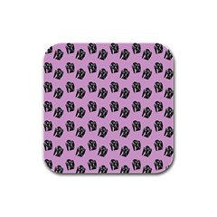 Girl Face Lilac Rubber Square Coaster (4 Pack)  by snowwhitegirl
