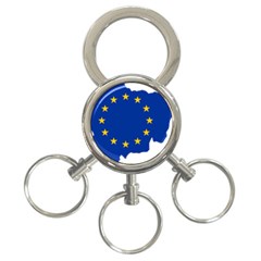 European Union Flag Map Of Andorra 3-ring Key Chain by abbeyz71