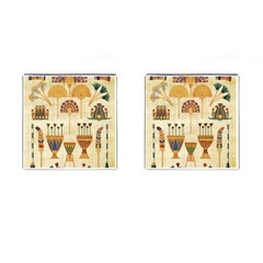 Egyptian Paper Papyrus Hieroglyphs Cufflinks (square) by Sapixe