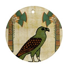 Egyptian Paper Papyrus Bird Round Ornament (two Sides) by Sapixe