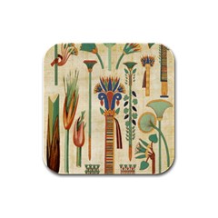Egyptian Paper Papyrus Hieroglyphs Rubber Square Coaster (4 Pack)  by Sapixe