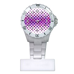 Pattern Square Purple Horizontal Plastic Nurses Watch by HermanTelo