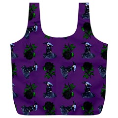 Gothic Girl Rose Purple Pattern Full Print Recycle Bag (xl) by snowwhitegirl