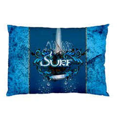 Sport, Surfboard With Water Drops Pillow Case (two Sides) by FantasyWorld7