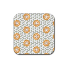 Stamping Pattern Yellow Rubber Coaster (square)  by HermanTelo