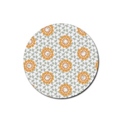 Stamping Pattern Yellow Rubber Coaster (round)  by HermanTelo