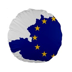 European Union Flag Map Of Austria Standard 15  Premium Flano Round Cushions by abbeyz71