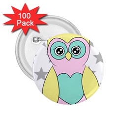 Sowa Child Owls Animals 2 25  Buttons (100 Pack) 