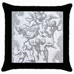 Angel Line Art Religion Angelic Throw Pillow Case (black) by Sapixe