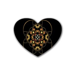 Fractal Stained Glass Ornate Heart Coaster (4 Pack)  by Sapixe
