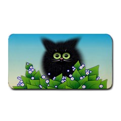 Kitten Black Furry Illustration Medium Bar Mats by Sapixe