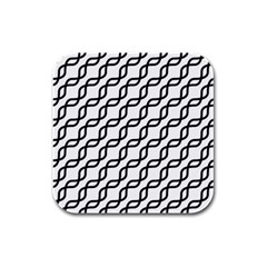 Diagonal Stripe Pattern Rubber Square Coaster (4 Pack) 