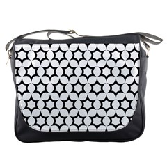 Pattern Star Repeating Black White Messenger Bag by Sapixe