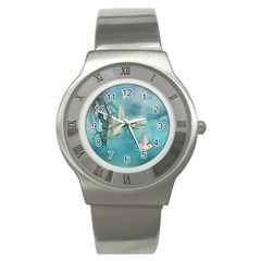 Cute Baby Is Coming With Stork Stainless Steel Watch by FantasyWorld7