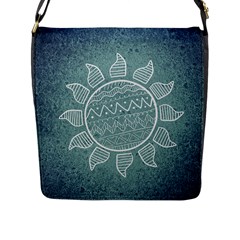 Sun Abstract Summer Flap Closure Messenger Bag (l)