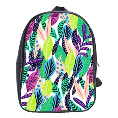 Leaves Rainbow Pattern Nature School Bag (large) by Alisyart