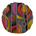 Abstract Colorful Background Grey Large 18  Premium Flano Round Cushions Back
