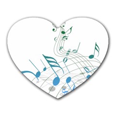 Music Notes Heart Mousepads by Bajindul