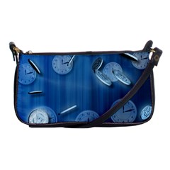 Time Clock Watch Hours Shoulder Clutch Bag by Bajindul