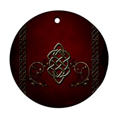 Wonderful Decorative Celtic Knot Round Ornament (two Sides) by FantasyWorld7