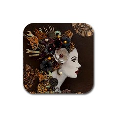 Mechanical Beauty  Rubber Square Coaster (4 Pack)  by CKArtCreations