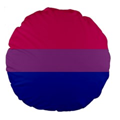 Bisexual Pride Flag Bi Lgbtq Flag Large 18  Premium Round Cushions by lgbtnation