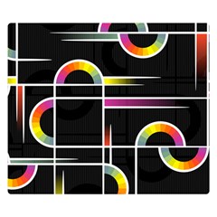 Background Abstract Semi Circles Double Sided Flano Blanket (small)  by Pakrebo