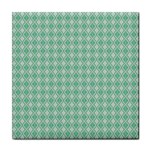 Argyle Light Green Pattern Tile Coasters