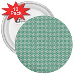 Argyle Light Green Pattern 3  Buttons (10 pack) 