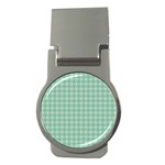 Argyle Light Green Pattern Money Clips (Round) 