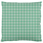 Argyle Light Green Pattern Large Cushion Case (One Side)