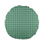 Argyle Light Green Pattern Standard 15  Premium Flano Round Cushions