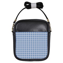 Argyle Light Blue Pattern Girls Sling Bag by BrightVibesDesign