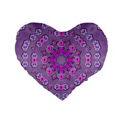Beautiful Floral Wreaths And Flowers Around The Earth Standard 16  Premium Flano Heart Shape Cushions by pepitasart